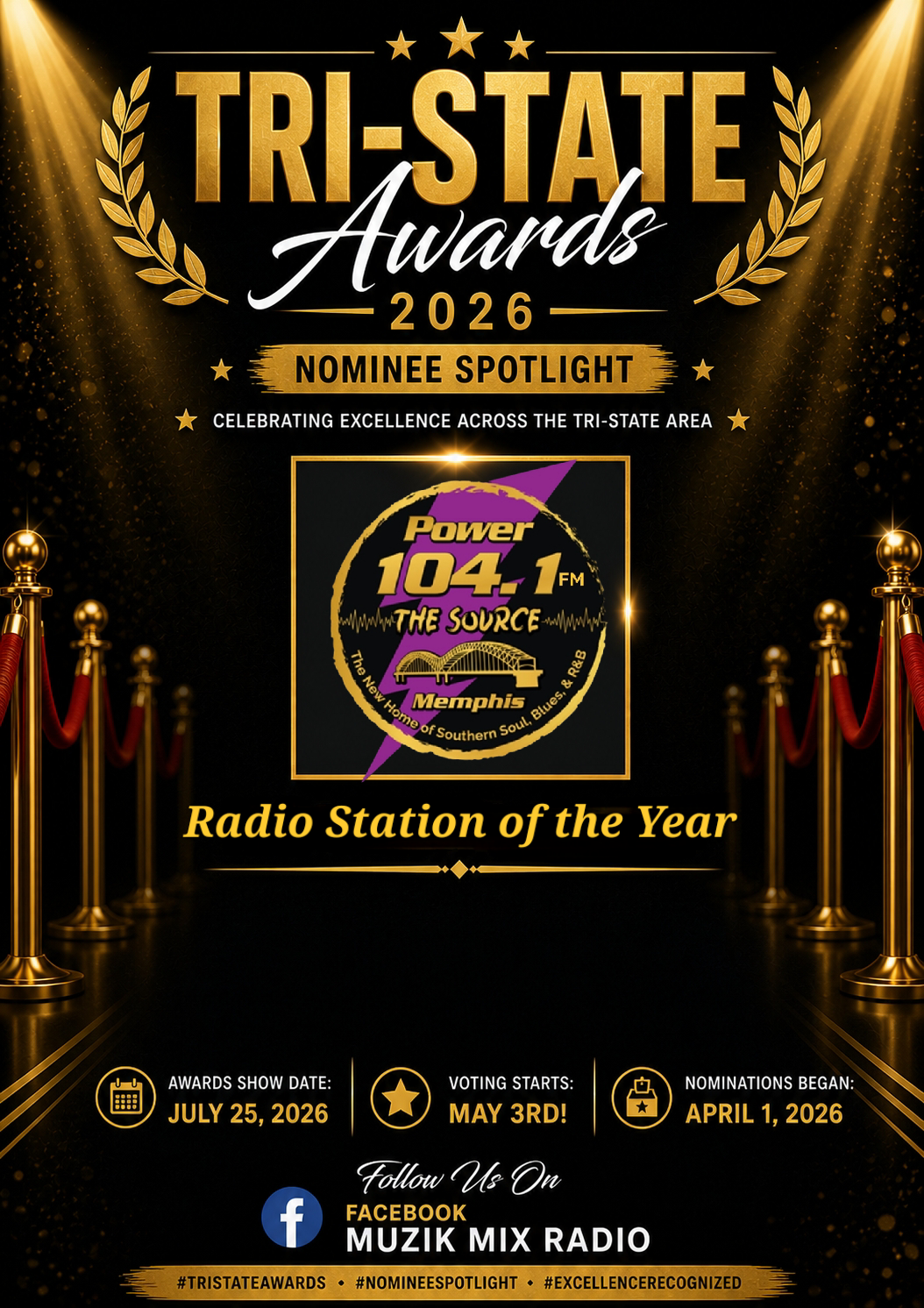 VOTE FOR POWER 104.1 THE SOURCE FOR RADIO STATION OF THE YEAR 